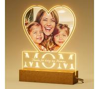 Cornice portafoto personalizzata con foto, cornice portafoto in acrilico personalizzata con luce notturna, regalo di compleanno personalizzato per donne, uomini, mamma, papà, bambini, nonna, nonno
