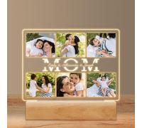 Cornice portafoto personalizzata con luce notturna con nome, regalo di compleanno per la festa della mamma per donne da figlia figlio, luce LED acrilica personalizzata con testo immagine, regali per