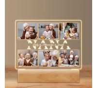 Cornice portafoto personalizzata con luce notturna con nome, regalo personalizzato per la nonna con immagine per Natale da nipoti, festa della mamma, regalo di compleanno per donne da nipote