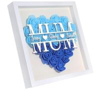 Cornice portafoto personalizzata con rose, regalo con nome, 20,3 x 20,3 cm, per mamma, anniversario, festa della mamma, compleanno