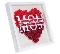 Cornice portafoto personalizzata con rose, regalo con nome, 20,3 x 20,3 cm, per mamma, anniversario, festa della mamma, compleanno