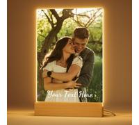 Cornice portafoto personalizzata con testo - Cornice portafoto personalizzata in acrilico con luce notturna per coppie, anniversario, San Valentino