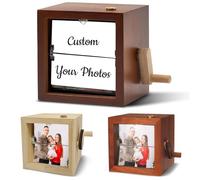Cornice portafoto personalizzata in legno, realizzata a mano, con luce LED, regalo perfetto per Capodanno, famiglia, casa, coppia, genitori