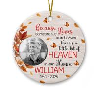 Cornice portafoto personalizzata Memorial Loved One Ornamento in ceramica Natale 2025, perché qualcuno che amiamo è in paradiso ornamento di Natale, nome personalizzato ricordo in ceramica simpatia