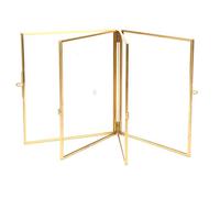 Cornice portafoto, portafoto pieghevole in metallo su due lati, portafoto in metallo, porta fiori, porta esemplari, porta ritratto per decorazioni per ufficio a casa di nozze