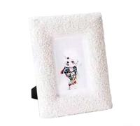 Cornice portafoto quadrata in velluto felpato realizzata in robusto cartone artificiale, progettata per esporre foto da 10 x 15 cm, perfetta per la decorazione moderna della casa o dell'ufficio