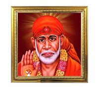 Cornice portafoto Sidh Sai Baba India God Idol per Pooja | Cornice portafoto indù Bhagwan Devi Devta | Decorazione da parete Tempio Puja Cornice per foto 21 cm