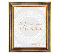 Cornice portafoto Vienna in legno massiccio, 21 x 29,7 cm, DIN A4, colore blu/oro