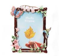 Cornice portafoto vintage con vetro ad alta definizione, 12,7 x 17,8 cm, porta foto decorativo in metallo con design floreale rustico per esposizione da tavolo