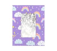 Cornice portafoto viola con nuvole arcobaleno, in legno, decorazione per la casa, cornice per collage di foto da parete e scrivania, 10,2 x 15,2 cm