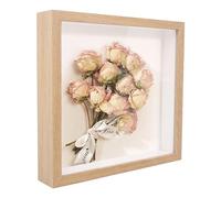 Cornice Profonda Cornice 3D Cornice 20 x 20 cm Portafoto Cornice Profonda per Oggetti per Foto Bouquet di Nozze e Decorazioni Fai da Te (Colore del Legno)