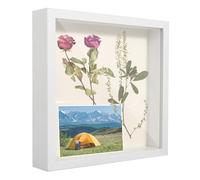 Cornice Profonda Cornice 3D Cornice Bianca 20 x 20 cm Portafoto Cornice Profonda per Oggetti per Foto Bouquet di Nozze e Decorazioni Fai da Te (Bianco)