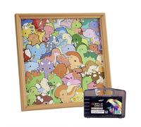 Cornice puzzle in legno fai da te, puzzle da colorare in legno, dipinto creativo a forma di gatto, puzzle in legno rilassante con pennarelli per la decorazione della casa