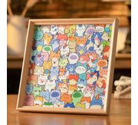 Cornice puzzle in legno verniciabile, puzzle 3D colorato a forma di gatto, puzzle interattivo per la decorazione della casa, crea le tue foto preferite (colore C 1 set) (colore C 1 set) (colore C 1