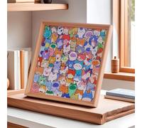 Cornice puzzle in legno verniciabile, puzzle 3D colorato a forma di gatto, puzzle interattivo per la decorazione della casa, crea le tue foto preferite (colore B 1 set) (colore B 1 set) (colore B 1