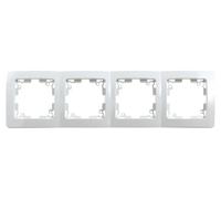 Cornice quadrupla bianca, 4 spazi per foto, design moderno, ideale per la decorazione e la visualizzazione di ricordi e arte.