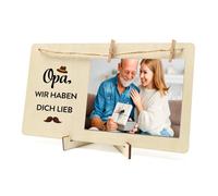 Cornice regalo per la festa del nonno, regalo per la festa del nonno, ti amo i nonni, cornice in legno con supporto per appendere foto, regalo originale di compleanno 10 x 15 cm