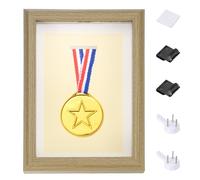 Cornice Shadow Box 8x6" Con Puntine Da Disegno 1 Adesivo, Colore Legno