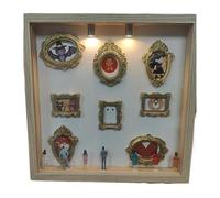 Cornice Shadow Box fai da te Kit di visualizzazione della memoria creativa scatola silhouette del mini museo fai da te con cornici for figurine for il matrimonio anniversario(Wood photo frame,7 inch)