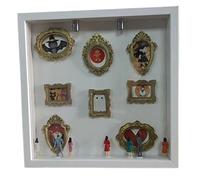 Cornice Shadow Box fai da te Kit di visualizzazione della memoria creativa scatola silhouette del mini museo fai da te con cornici for figurine for il matrimonio anniversario(White photo frame,7 inch)