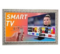 Cornice Smart TV Barocca su Misura | Stile Classico in Legno Bianco Oro per Tele