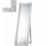Cornice specchio da terra pavimento rettangolare bianca specchiera shabby chic