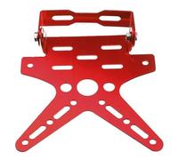 cornice targa Supporto di montaggio universale regolabile in alluminio per targa di immatricolazione, ricambi per moto Portatarga Moto(Red)