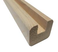 Cornice Terminale a U e Listelli per Grigliato e Perline in Legno di Abete - Dimensione Disponibile: Cornice mm 42x42x2450