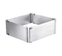 Cornice Torta Quadrata Regolabile in Acciaio Inox h 8 cm - EVA - Stampo Apribile