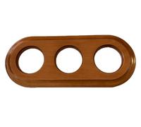 Cornice tripla incasso in legno per integrare tre interruttori o prese in un unico spazio, dando uno stile rustico ed elegante al tuo arredamento.