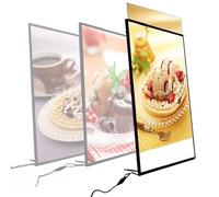 Cornice ultra sottile a LED, display retroilluminato a parete per pubblicità e menù in ristoranti, bar e negozi