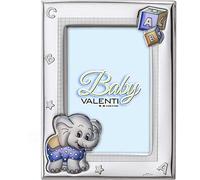 Cornice Valenti&CO. Bimbo B1362 9x13 e 13x18 in Laminato Argento PVD (Celeste, 13x18 cm)
