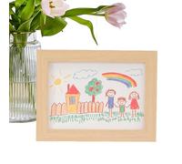 Cornici artistiche per bambini, cornici per opere d'arte per bambini, cornice frontale, grande capacità, organizer aperto frontale, contiene 50 fogli per dipinti scolastici 3D artigianato galleria