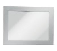 Durable 487023 Duraframe A6, Cornice Espositiva Adesiva, per Superfici Lisce e Solide, Formato A6, Confezione da 2 Pezzi, Argento