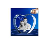Cornici di cristallo 3D personalizzate con foto personalizzate per la decorazione della tavola di Natale regali commemorativi per le donne moglie lei lui uomini marito nonna anniversario compleanno