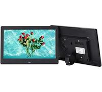 Cornici digitali Cornice per foto digitale da 10,1 pollici, display Full IPS ad alta risoluzione 1240x600/Lettore musica/video/Calendario/Sveglia - Con telecomando, supporto USB e scheda SD Foto (Ner