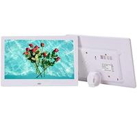 Cornici digitali Cornice per foto digitale da 10,1 pollici, display Full IPS ad alta risoluzione 1240x600/Lettore musica/video/Calendario/Sveglia - Con telecomando, supporto USB e scheda SD Foto (Bia