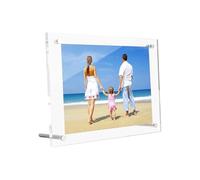 Cornici Foto Acriliche, Cornice Portafoto Trasparente a Doppio Pannello, Cornice per Foto Senza Cornice da Tavolo, Cornice Decorativa Display per Documenti Certificati Volantini Poster (6-inch)