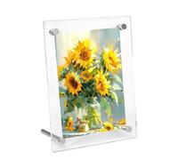 Cornici Foto Acriliche, Cornice Portafoto Trasparente a Doppio Pannello, Cornice per Foto Senza Cornice da Tavolo, Cornice Decorativa Display per Documenti Certificati Volantini Poster (12-inch)