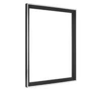 Cornici galleggianti MCS Canvas 18x24 Cornice nera e argento per tele finite, da appendere alla parete in verticale e in orizzontale, grande corn