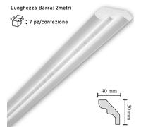 Cornici in Polistirolo per Soffitto Parete da 2 metri Bianche per Quadri in Kit