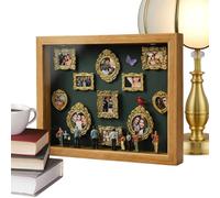 Cornici Mini Museo, Statuette in Legno Giocoso con Illuminazione per Kit Display Memoria, Scatola Silhouette Museo in Miniatura, Per Coppie Famiglia Amici
