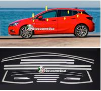 Cornici modanature finestrini completi acciaio cromo per Astra K 2015-17 HB 5P