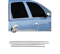 Cornici modanature finestrini inferiori acciaio cromo per Opel Meriva 2002-2010