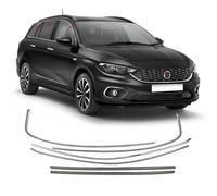 Cornici modanature finestrini superiori acciaio cromo per Fiat Tipo 2015-2023SW