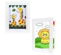 Cornici per Arte dei Bambini, Cornice per Esposizione Opere d'Arte dei Bambini con Apertura Frontale A4, Cornice in Legno per Esposizione Opere d'Arte dei Bambini per 50+ Immagini, Esponi o Appendi le