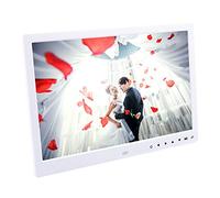 Cornici per foto digitali da 13 pollici, display a LED ad alta definizione, frontale digitale a sette tasti, touch da 16 MB, 1280 x 800 risoluzione, interruttore automatico (bianco)