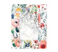 Cornici per foto ecologiche in legno e acrilico, pannello HD resistente ai graffi, per scrivania/parete, doppio uso, cornice regalo con stampa digitale ad acquerello con fiori e papaveri