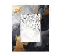 Cornici per foto ecologiche in legno e acrilico, pannello HD resistente ai graffi, per scrivania/parete, doppio uso, struttura in marmo nero dorato con stampa digitale, cornice regalo