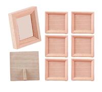 Cornici per immagini di bambole 8pcs da 1, 3 pollici quadrato quadrato in miniatura quadrata cornici non finite in miniatura da bambole per le per gli amanti delle